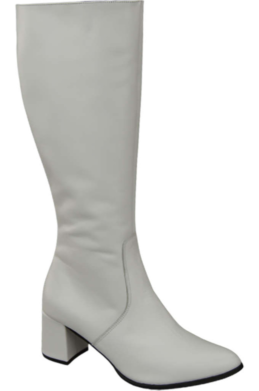 Klassische Damenstiefel, Naturleder, Weiß 175 ElitaBut