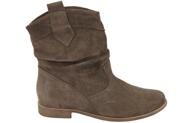 Schuhe Damen-Stiefeletten Frühling/Herbst Naturveloursleder Braun 117 L ElitaBut