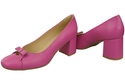 Damen Pumps mit Schleife Fuchsie Naturleder und niedrigem Absatz 203 ElitaBut