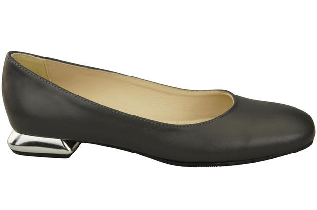 Flache Frauen Schuhe Graphit Dekorative Ferse Naturleder 209 ElitaBut