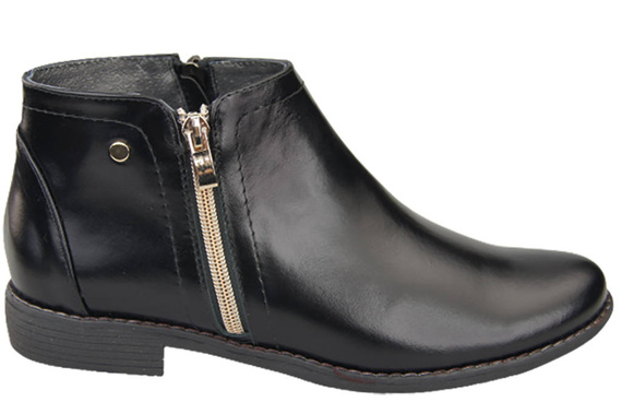 Frühlingsstiefel für Damenschuhe, Naturleder, Schwarz, Glänzend 872 ElitaBut