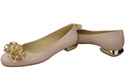 Damen Puderrosa Pumps mit Kristallen flach Naturleder 216 ElitaBut
