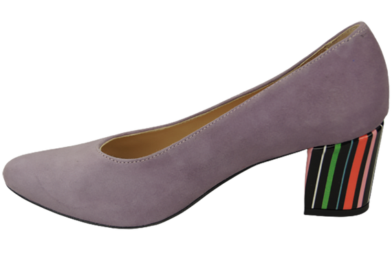 Damenschuhe Pumps Lila Natürliches Wildleder Dekorativer Absatz 158 von ElitaBut
