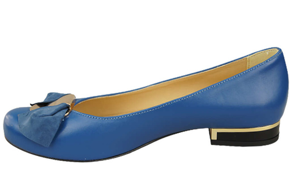 Ballerinas für Damen, Naturleder, Blau 894 ElitaBut