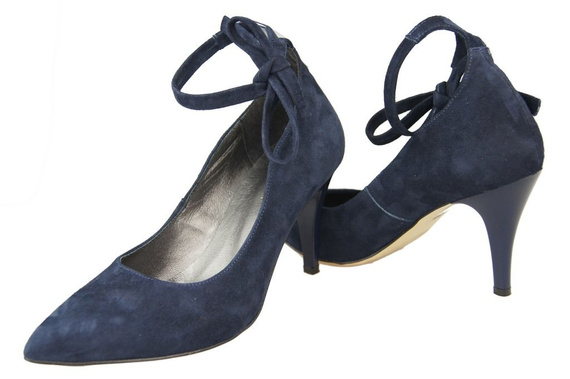 Damenschuhe Pumps, natürliches Wildleder, Marineblau 983 ElitaBut