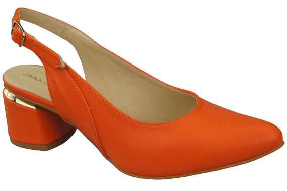 Damenschuhe Orange Sandalen, Naturleder 196 ElitaBut
