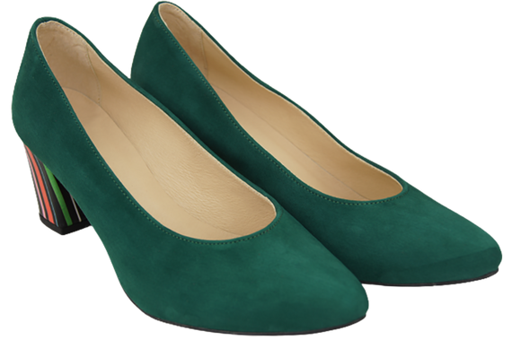 Damenschuhe Malachite Pumps Natürliches Wildleder Dekorativer Absatz 158 von ElitaBut