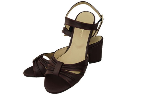 Damenschuhe Burgunderrote Sandalen, Naturleder 168 ElitaBut