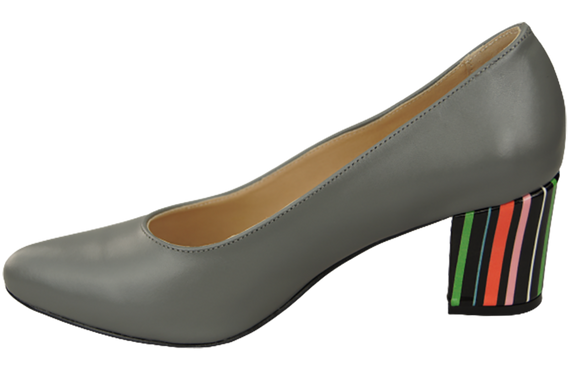 Damenschuhe Graue Pumps aus Naturleder mit Zierabsatz 158 ElitaBut