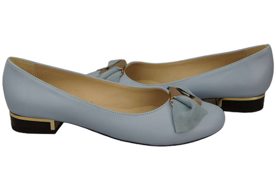 Damen Ballerinas, Naturleder, Hellblau 894 ElitaBut
