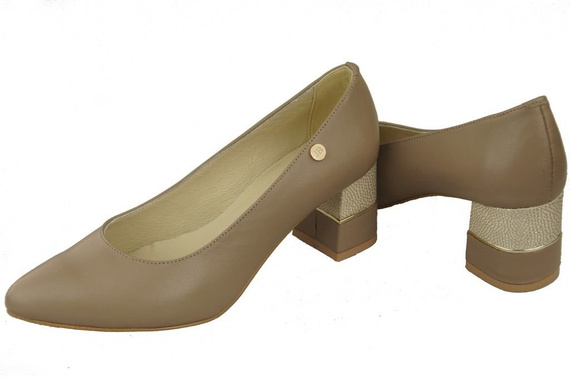 Damenschuhe Cappuccino-Pumps Naturleder 142 ElitaBut