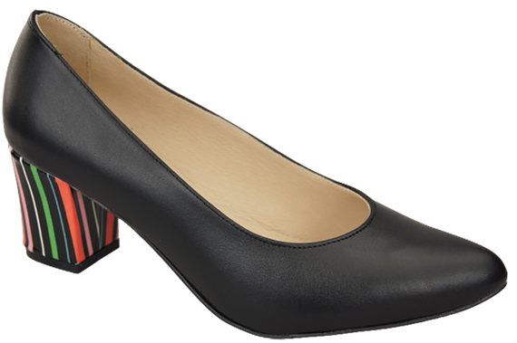 Damenschuhe Pumps aus schwarzem Naturleder mit Zierabsatz 158 ElitaBut