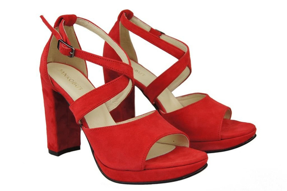 Damenschuhe Sandalen Rotes Naturleder Wildleder 114 ElitaBut