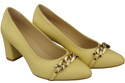 Klassische Frauen Banana Naturleder Schuhe mit Gold Ornament Kette 200 ElitaBut