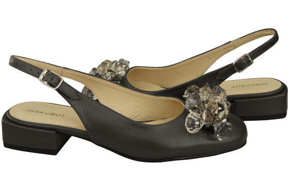 Damen Schuhe Graphit Sandalen mit Kristallen Naturleder 215 ElitaBut