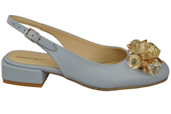 Damen Schuhe Hellblau Sandalen mit Kristallen Naturleder 215 ElitaBut