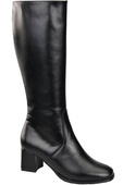 Bequeme Damen Schwarz Niedrig Absatz Stiefel Naturleder 212 ElitaBut