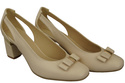Schuhe Damen Beige Pumps aus Naturleder mit dekorativem Absatz 199 ElitaBut