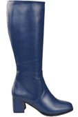 Bequeme Damen Marineblau Niedrig Absatz Stiefel Naturleder 212 ElitaBut