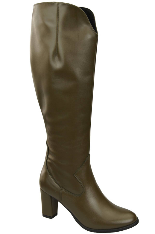 Stilvolle Damen Olive Stiletto Stiefel Naturleder 211 ElitaBut