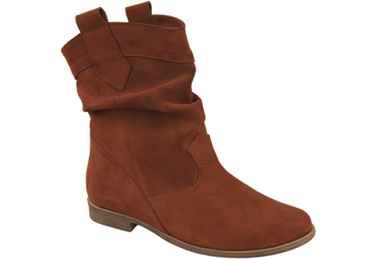 Schuhe Damen Stiefeletten Winter Naturveloursleder Kastanie 117 Von ElitaBut