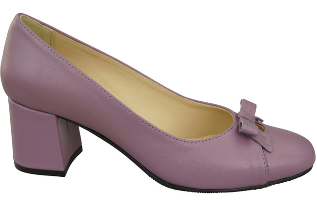 Damen Pumps mit Schleife Lilienfarben Naturleder und niedrigem Absatz 203 ElitaBut