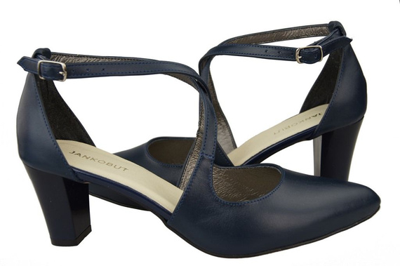 Damenschuhe Sandalen Niedriger Absatz Marineblaues Naturleder 102 ElitaBut