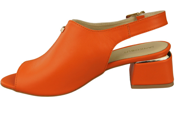 Damenschuhe Sandalen Orange-goldene Schnalle Naturleder 198 ElitaBut