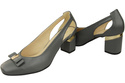 Schuhe Damen Grau Pumps aus Naturleder mit dekorativem Absatz 199 ElitaBut