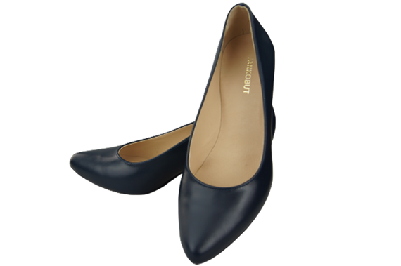 Damenschuhe Marineblaue Pumps aus Naturleder mit dekorativem Absatz 158 ElitaBut