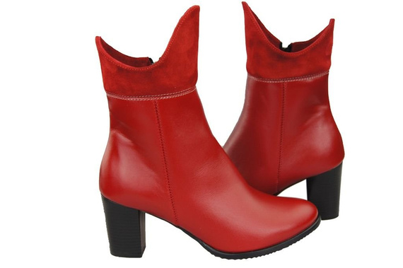 Damen-Winterstiefel, Naturleder, Rot 137 ElitaBut