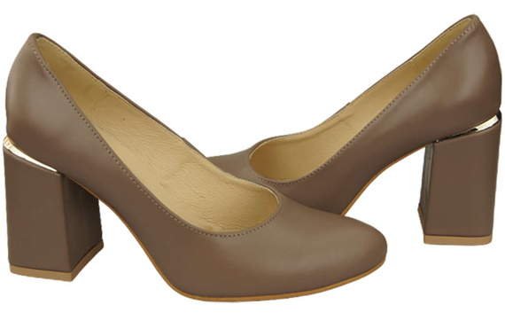 Damenschuhe Cappuccino-Pumps, dunkel, Naturleder 179 ElitaBut