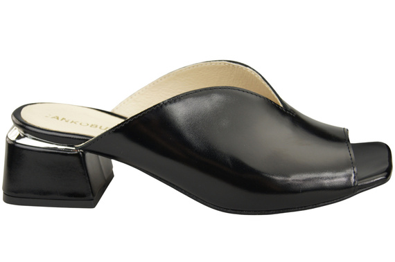 Damen Schuhe Absätze Flip Flops Schwarz glänzend Naturleder 210 ElitaBut