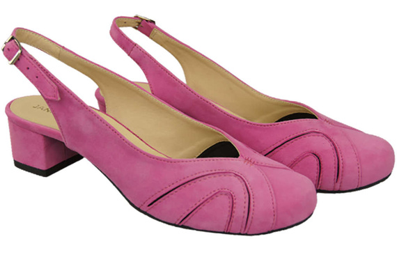 Damenschuhe Sandalen, Naturleder, Wildleder, Fuchsia 842 von ElitaBut