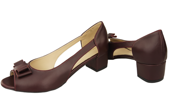 Damenschuhe Burgunderrote Sandalen, Naturleder 145 ElitaBut