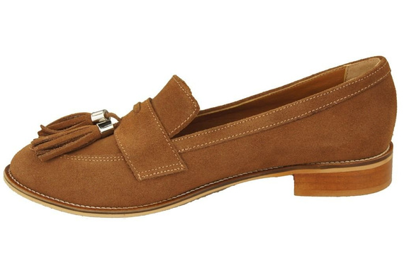 Schuhe Damen Mokassins Naturveloursleder Karamell 134 ElitaBut