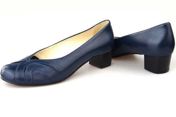 Damenschuhe Pumps, Naturleder, Marineblau 786 ElitaBut