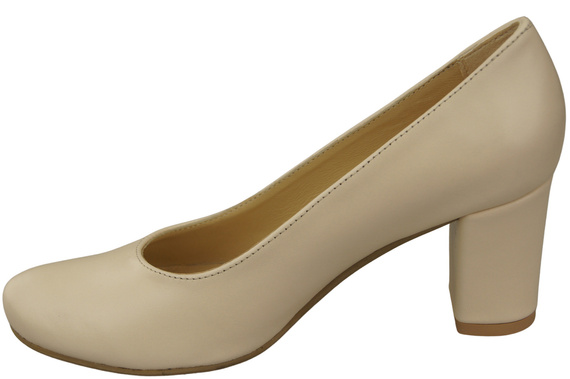Klassische Damen Beige Leder Mandel Nase Pumps 201 ElitaBut