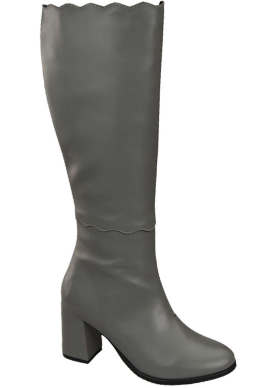 Klassische Damenstiefel, Naturleder, Grau 176 ElitaBut