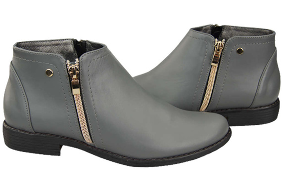 Damenschuhe Damenstiefel Warmes Naturleder Grau 872 Von Elitabut