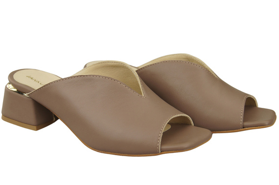 Damen Schuhe Absätze Flip Flops Cappuccino Dunkel Naturleder 210 ElitaBut
