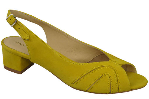 Damenschuhe Sandalen, natürliches Wildleder, Lemon 991 ElitaBut