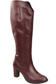 Stilvolle Damen Burgund Stiletto Stiefel Naturleder 211 ElitaBut