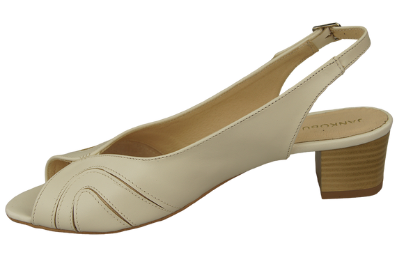 Damenschuhe Sandalen, Naturleder, Beige Ecru 991 ElitaBut