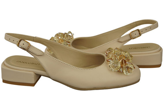 Damen Schuhe Beige Sandalen mit Kristallen Naturleder 215 ElitaBut