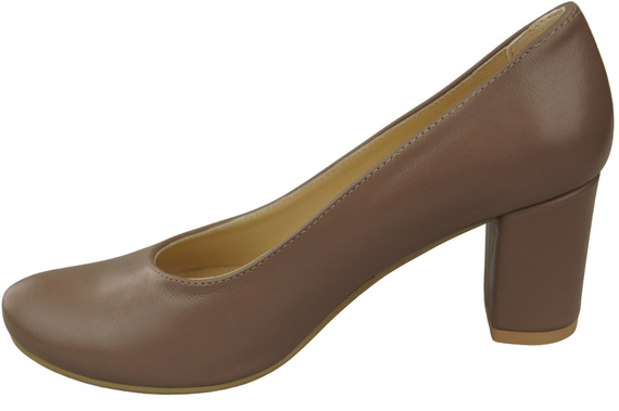 Klassische Damen Cappuccino Dunkel Leder Mandel Nase Pumps 201 ElitaBut
