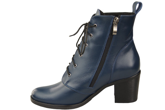 Damen Winter-Schnürstiefeletten, Naturleder, Marineblau 188 von ElitaBut