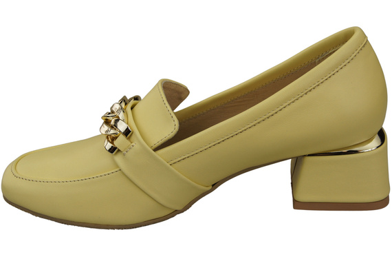 Damenschuhe mit Zierkette Pumps Mokassins Naturleder 193 Banana ElitaBut