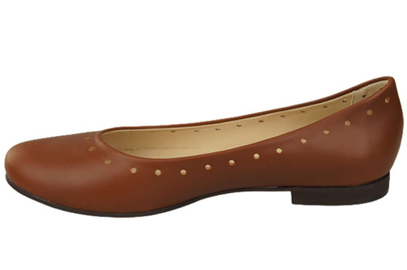 Damenschuhe Bequeme Ballerinas, Naturleder, Braun 162 ElitaBut