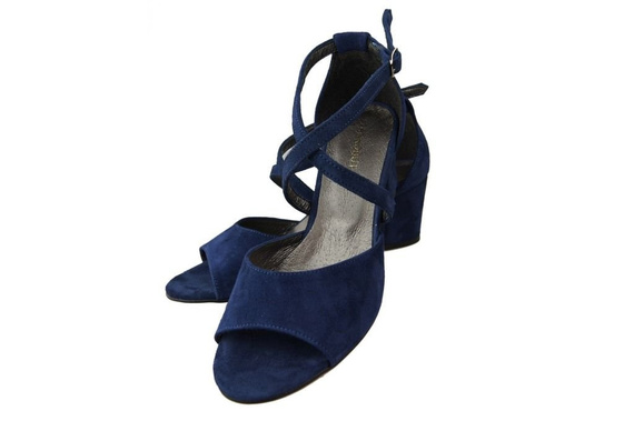 Damenschuhe Sandalen Marineblau, Naturleder, Wildleder 111 ElitaBut